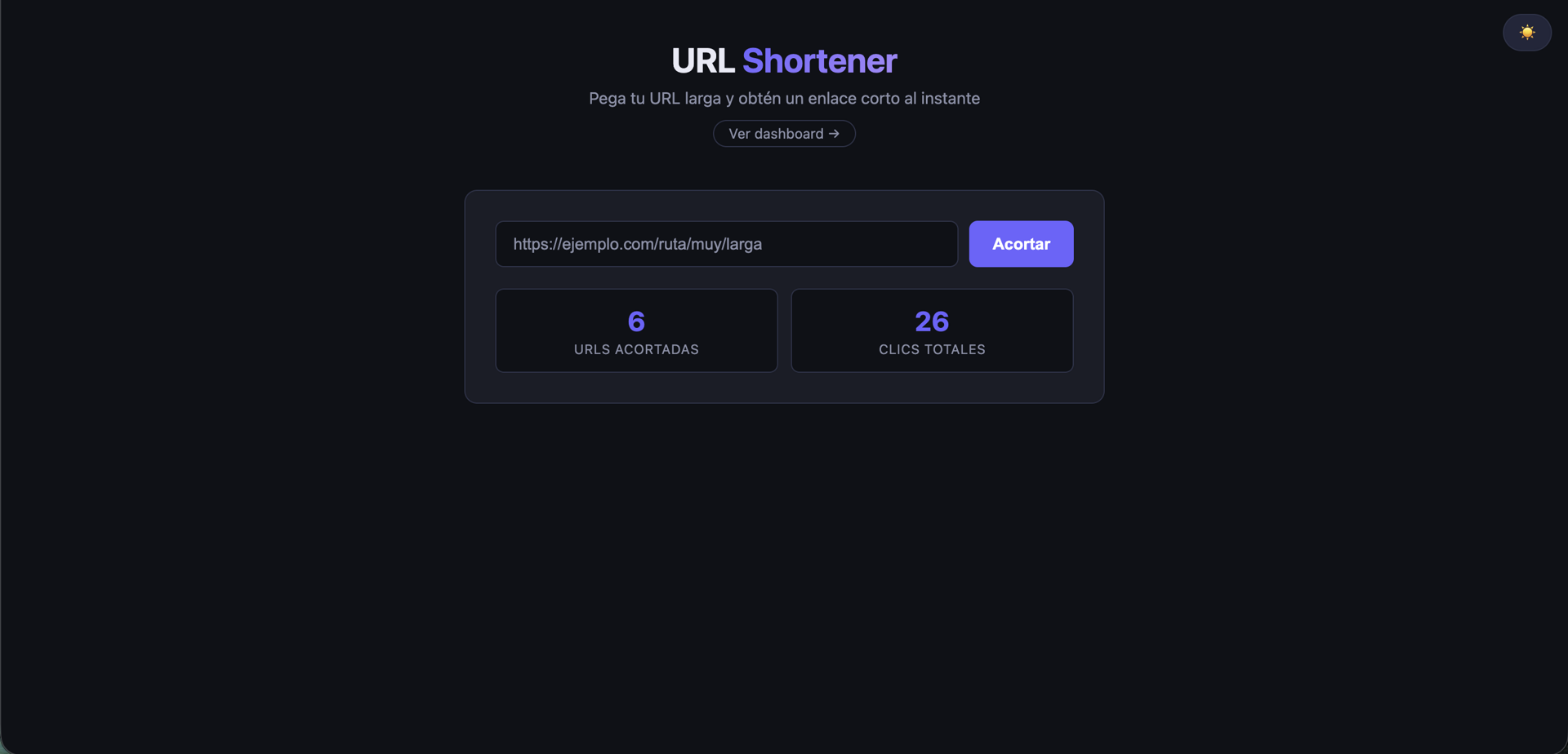 URL Shortener screenshot